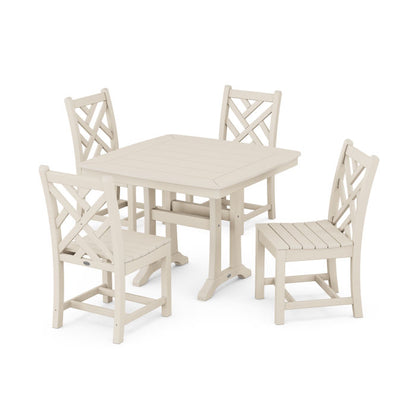 Chippendale Side Chair 5-Piece Dining Set with Trestle Legs