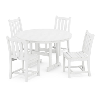 Traditional Garden Side Chair 5-Piece Round Farmhouse Dining Set