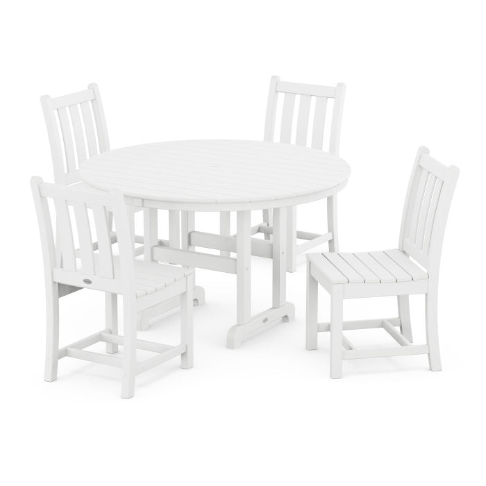 Traditional Garden Side Chair 5-Piece Round Farmhouse Dining Set