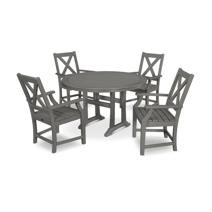 Braxton 5-Piece Nautical Trestle Arm Chair Dining Set