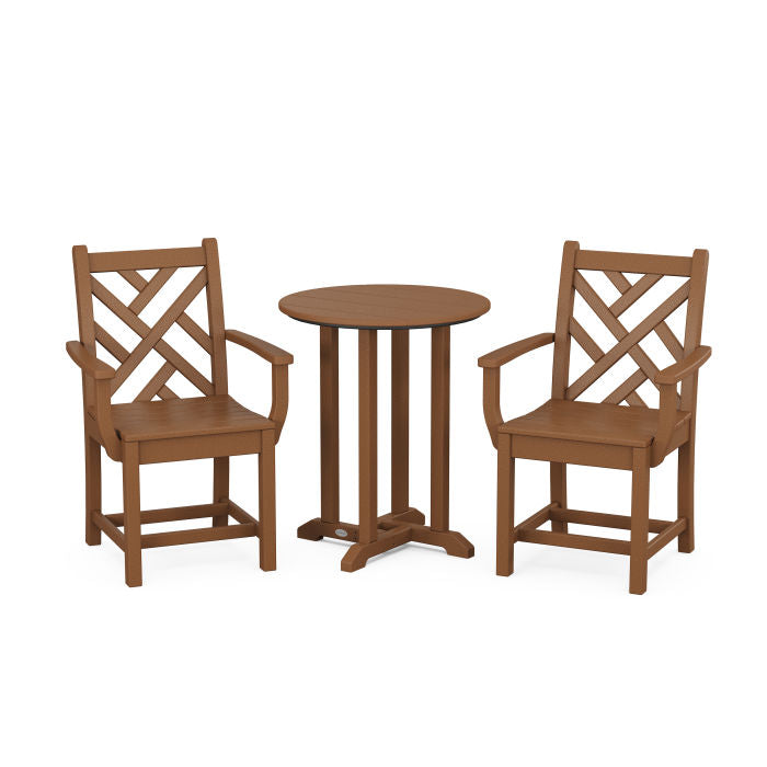 Chippendale 3-Piece Round Dining Set