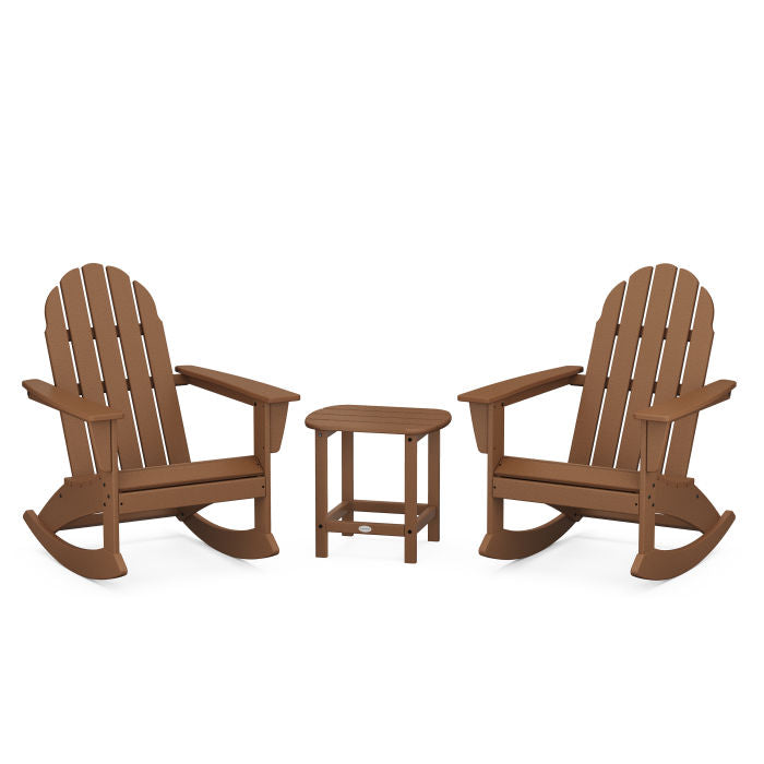 Vineyard 3-Piece Adirondack Rocking Chair Set with South Beach 18" Side Table