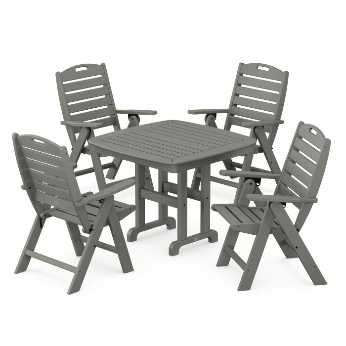 Nautical Folding Highback Chair 5-Piece Dining Set