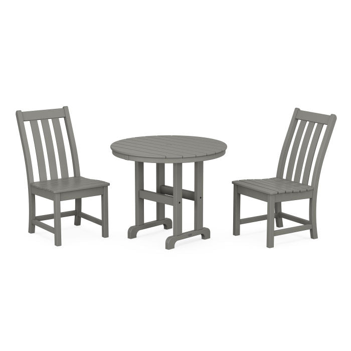 Vineyard Side Chair 3-Piece Round Dining Set