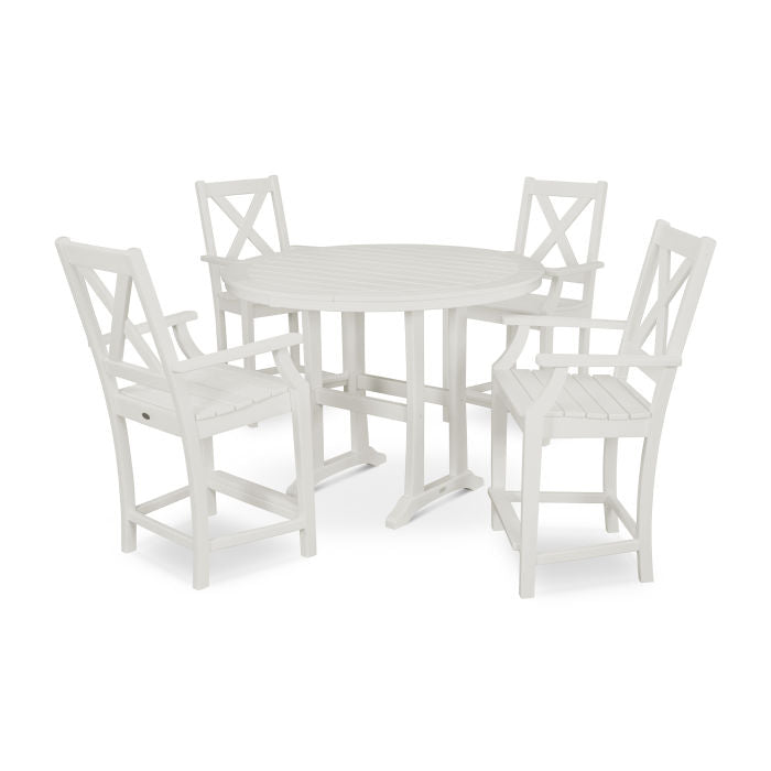 Braxton 5-Piece Nautical Trestle Arm Chair Counter Set