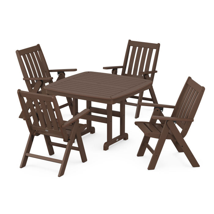 Vineyard Folding Chair 5-Piece Dining Set