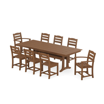 La Casa Café 9-Piece Farmhouse Dining Set with Trestle Legs