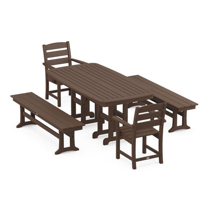 Lakeside 5-Piece Dining Set with Benches