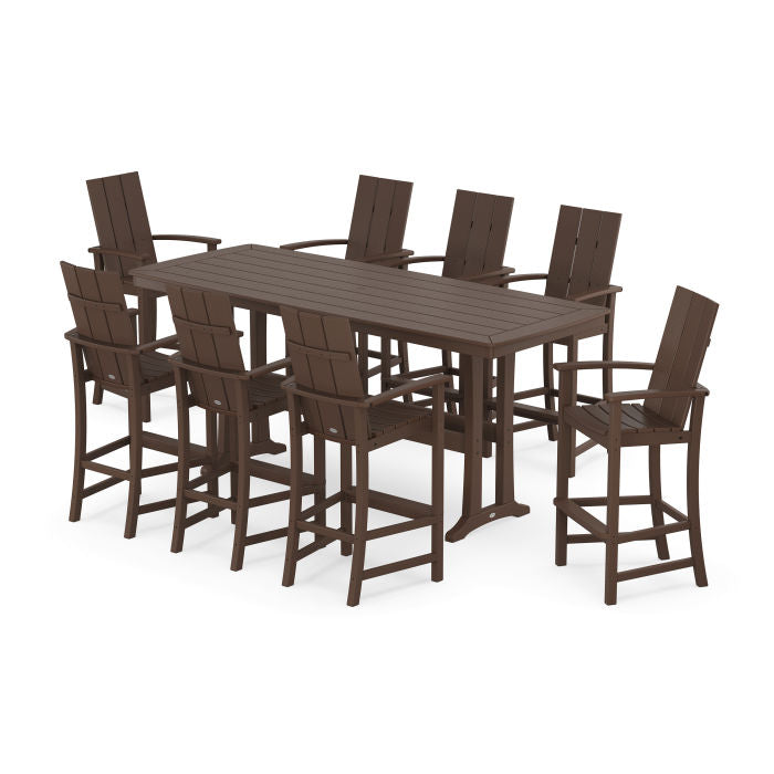 Modern Adirondack 9-Piece Bar Set with Trestle Legs