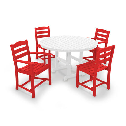 La Casa Café 5-Piece Round Farmhouse Dining Set
