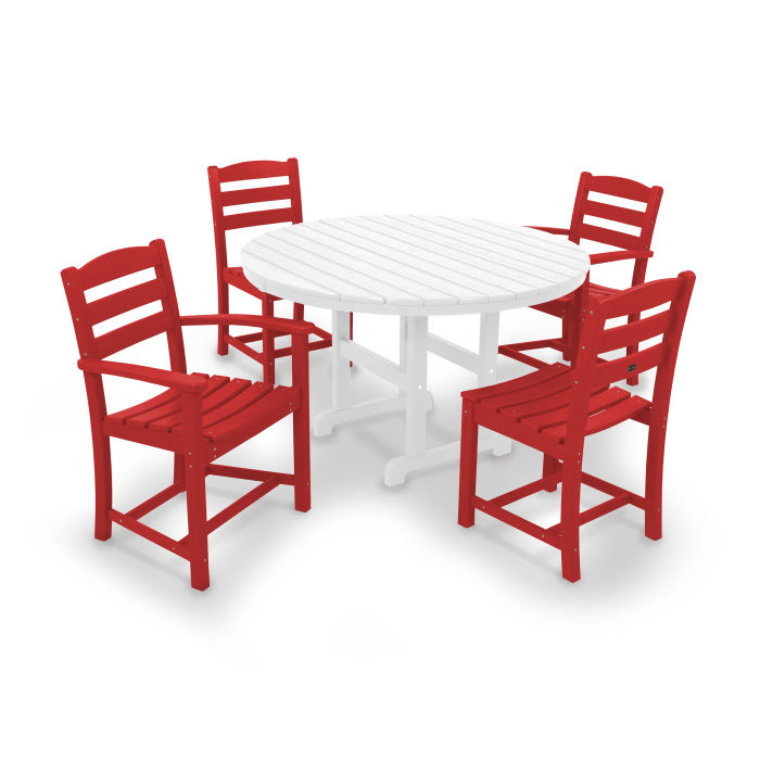 La Casa Café 5-Piece Round Farmhouse Dining Set