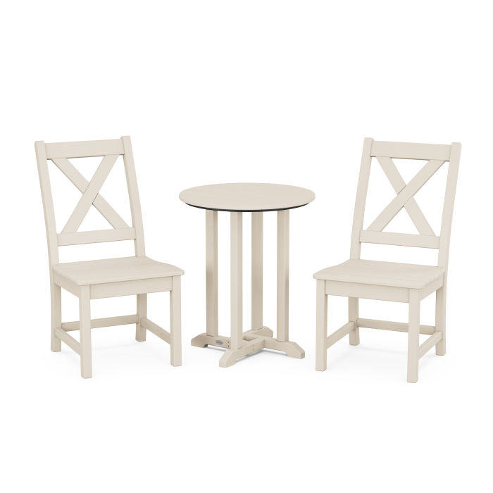 Braxton Side Chair 3-Piece Round Dining Set