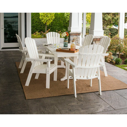 Nautical Curveback Adirondack 7-Piece Dining Set with Trestle Legs