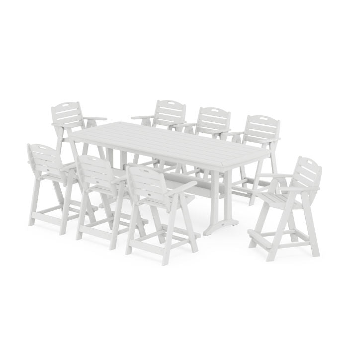 Nautical 9-Piece Counter Set with Trestle Legs