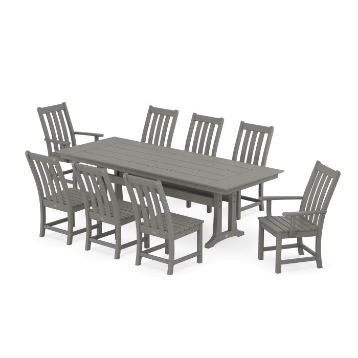 Vineyard 9-Piece Farmhouse Dining Set with Trestle Legs