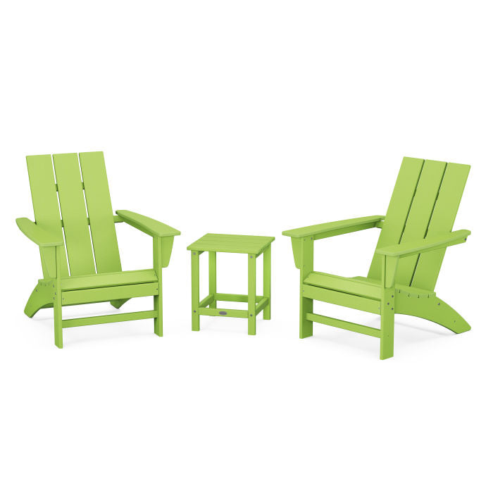 Modern 3-Piece Adirondack Set with Long Island 18" Side Table