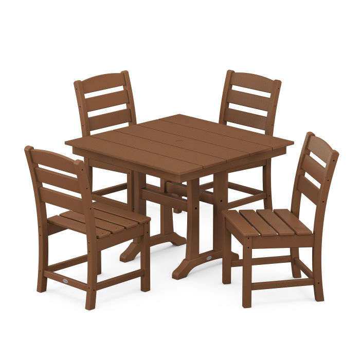 Lakeside 5-Piece Farmhouse Trestle Side Chair Dining Set