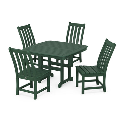 Vineyard Side Chair 5-Piece Dining Set with Trestle Legs