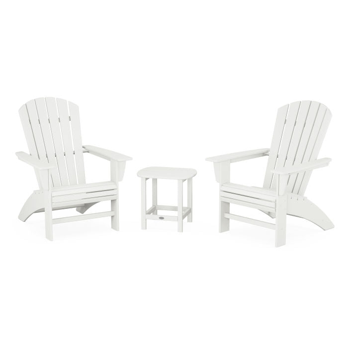 Nautical 3-Piece Curveback Adirondack Set in Vintage Finish