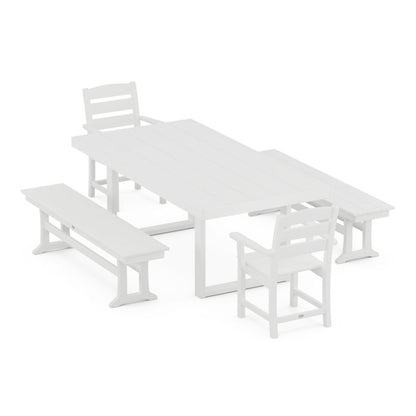 Lakeside 5-Piece Dining Set with Benches