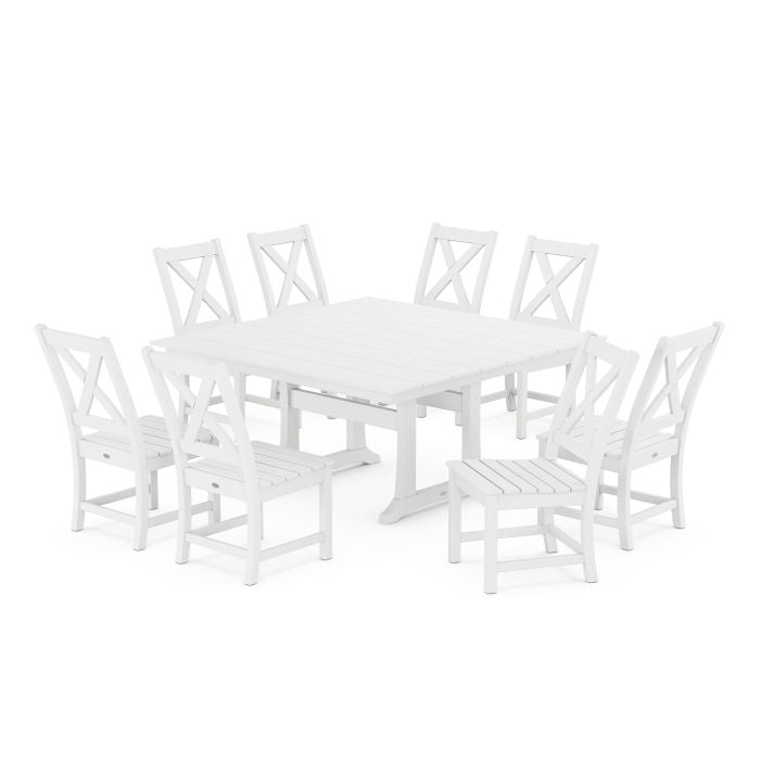 Braxton Side Chair 9-Piece Farmhouse Dining Set