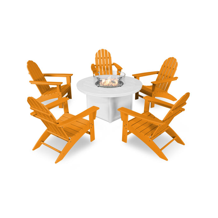 Vineyard Adirondack 6-Piece Chat Set with Fire Pit Table