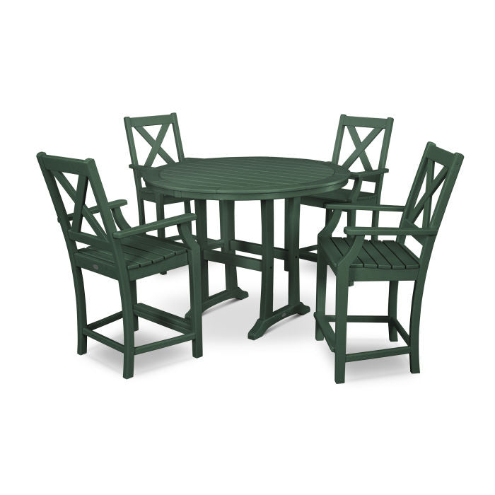 Braxton 5-Piece Nautical Trestle Arm Chair Counter Set