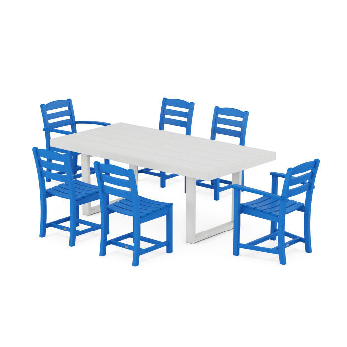La Casa Café 7-Piece Dining Set with Trestle Legs