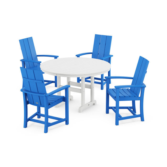 Modern Adirondack 5-Piece Round Farmhouse Dining Set