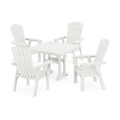 Nautical Adirondack 5-Piece Farmhouse Dining Set With Trestle Legs in Vintage Finish