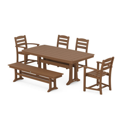 La Casa Cafe 6-Piece Dining Set with Trestle Legs