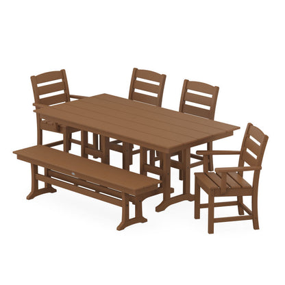 Lakeside 6-Piece Farmhouse Dining Set with Bench