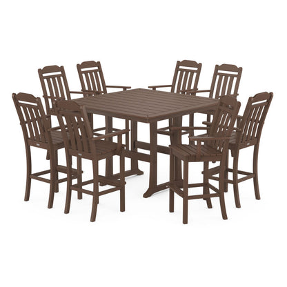 Country Living 9-Piece Bar Set with Trestle Legs