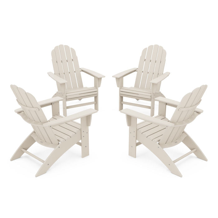 4-Piece Vineyard Curveback Adirondack Chair Conversation Set