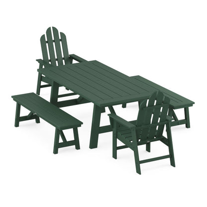Long Island 5-Piece Rustic Farmhouse Dining Set With Trestle Legs