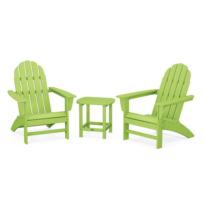 Vineyard 3-Piece Adirondack Set with South Beach 18" Side Table