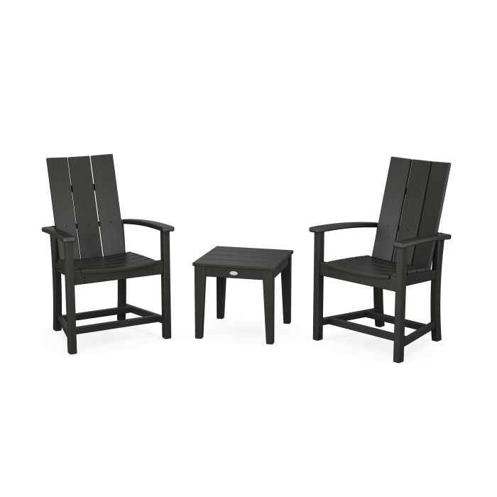 Modern 3-Piece Upright Adirondack Chair Set