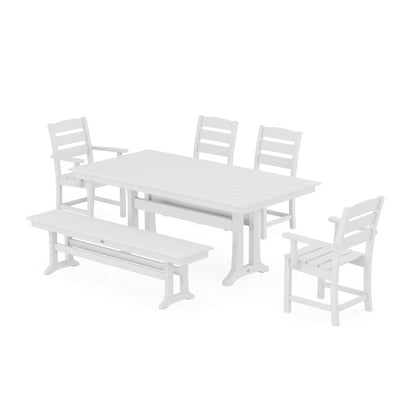 Lakeside 6-Piece Farmhouse Dining Set With Trestle Legs