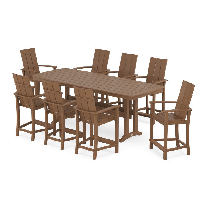 Modern Adirondack 9-Piece Counter Set with Trestle Legs