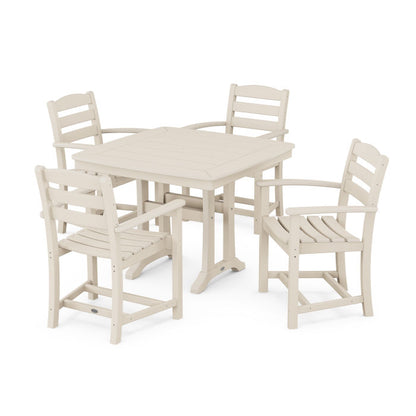 La Casa Café 5-Piece Dining Set with Trestle Legs