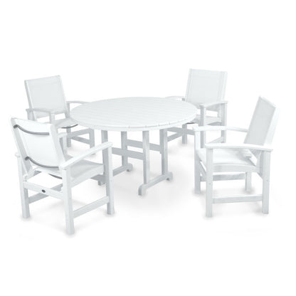 Coastal 5-Piece Round Farmhouse Dining Set