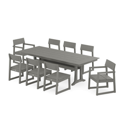 EDGE 9-Piece Farmhouse Dining Set with Trestle Legs