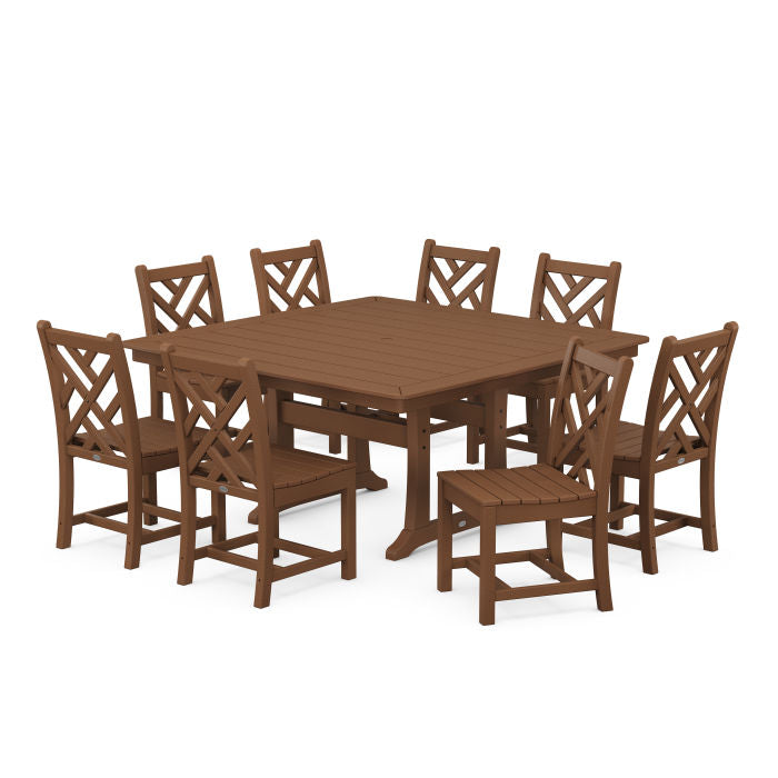 Chippendale 9-Piece Nautical Trestle Dining Set