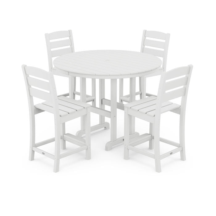 Lakeside 5-Piece Farmhouse Round Side Chair Counter Set