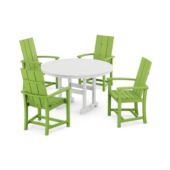 Modern Adirondack 5-Piece Round Farmhouse Dining Set