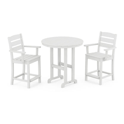 Lakeside 3-Piece Round Farmhouse Arm Chair Counter Set