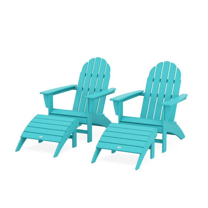 Vineyard Adirondack Chair 4-Piece Set with Ottomans