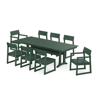EDGE 9-Piece Farmhouse Dining Set with Trestle Legs