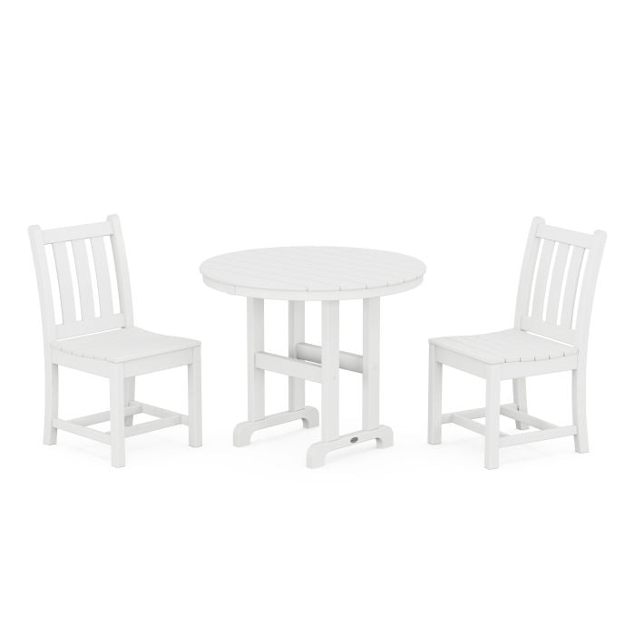 Traditional Garden Side Chair 3-Piece Round Dining Set