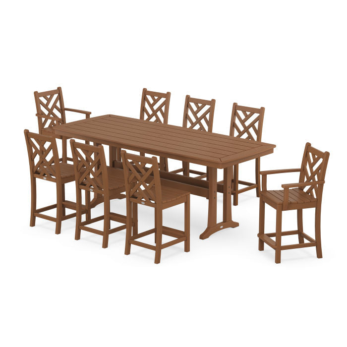 Chippendale 9-Piece Counter Set with Trestle Legs